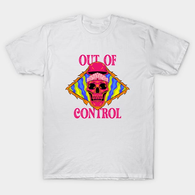 Vintage Skull - Out of Control T-Shirt by Harrisaputra